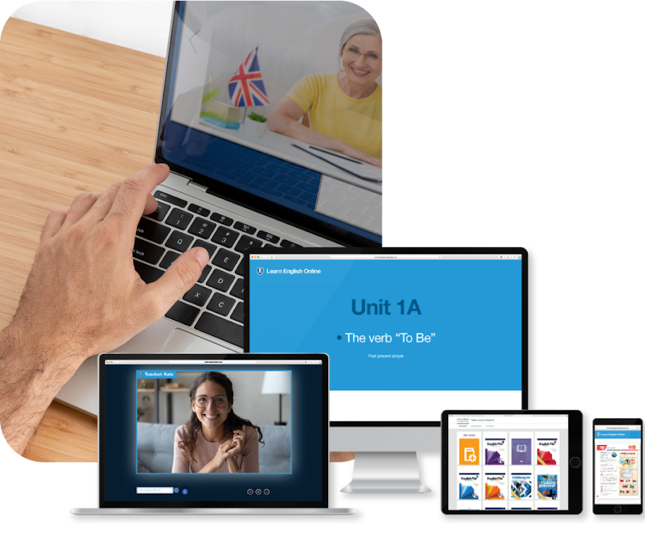 Clases de inglés en PC, tablet, laptop y smartphone
